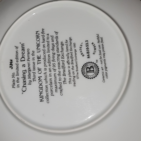 "Chasing A Dream" Kingdom of the Unicorn Collector Plate Margaret Ferraro - Picture 3 of 6